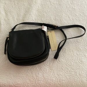 NWT black saddle multi pocket crossbody purse